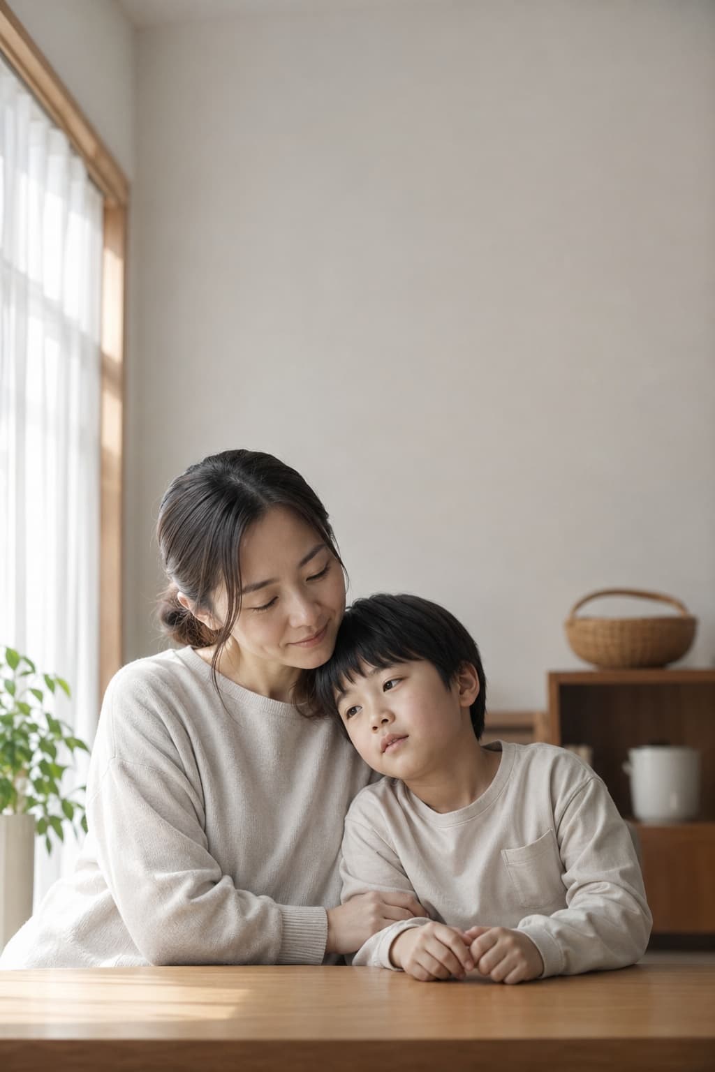発達凸凹の子と向き合う親子のあたたかい場面