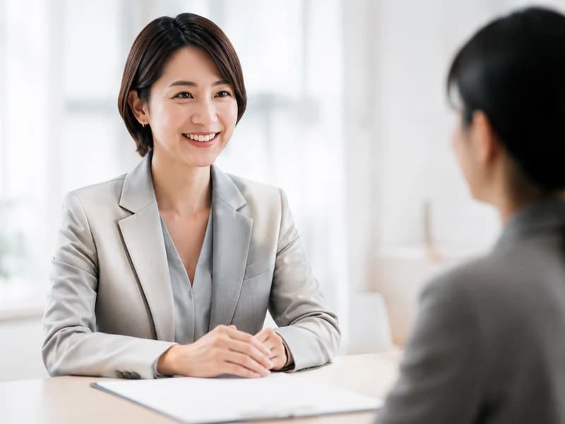 相手と向き合う支援者の女性