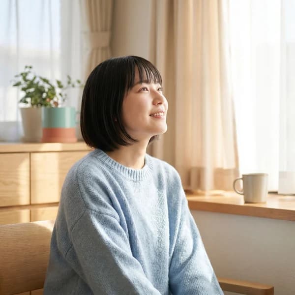 希望に満ちた表情の女性(イメージ)